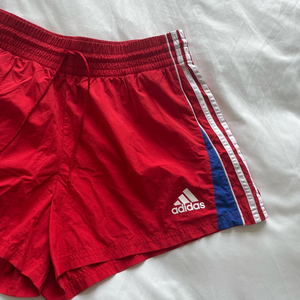 adidas Red and Blue Athletic Shorts